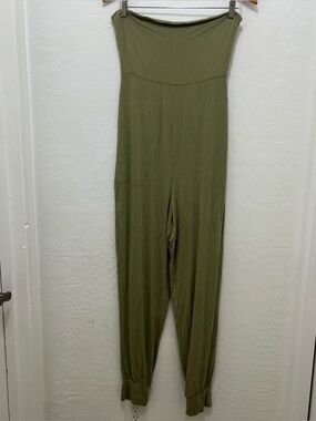 Free People FP Beach M Green Strapless Jumpsuit Rayon Blend